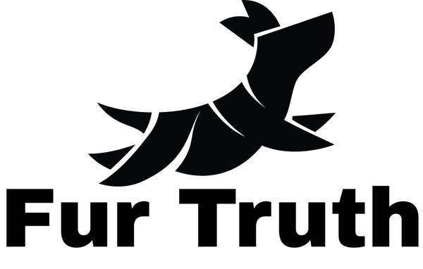 Black logo of a stylized animal with 'Fur Truth' text on a white background